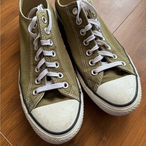 Converse All Stars olive green low top sneakers